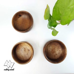 Set of three wooden bowls