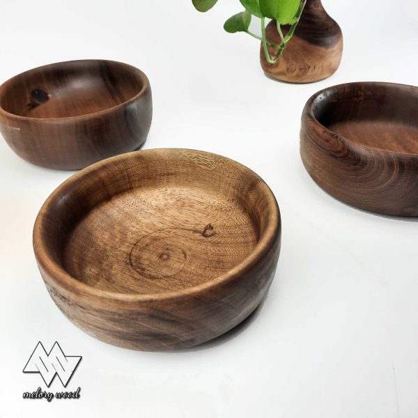 Set of three wooden bowls