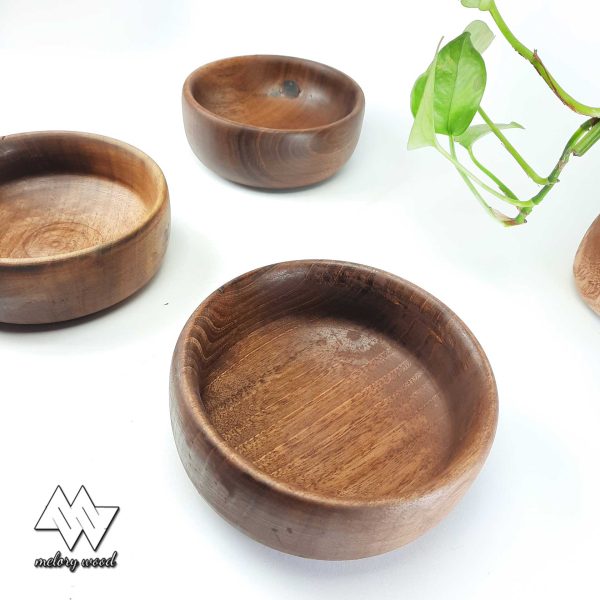 Set of three wooden bowls