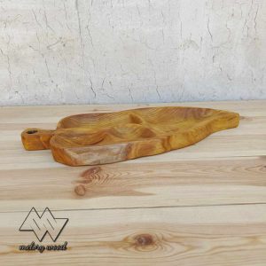 اردو خوری چوب توت یک تکه طرح برگ کد d478