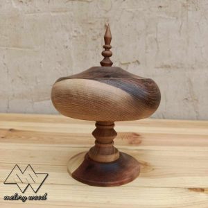 شکلات خوری چوب گردو پایه دار سایز متوسط کد d515
