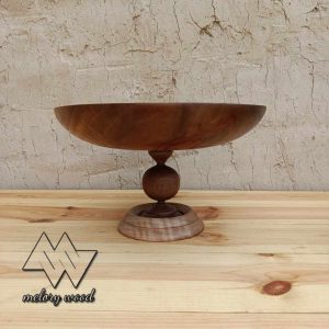 میوه خوری پایه دار چوب گردو سایز بزرگ کد d566