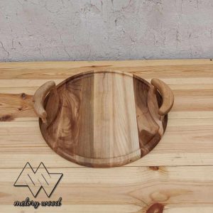 سینی دسته دار گرد چوب گردو کد d531