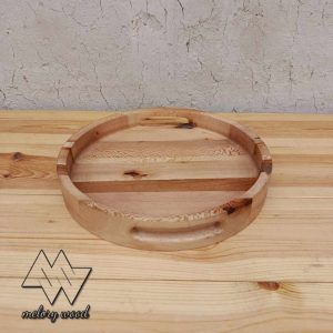 سینی گرد دسته دار چوب چنار کد d535