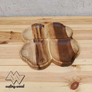 اردوخوری چوب گردو طرح گل کد d552